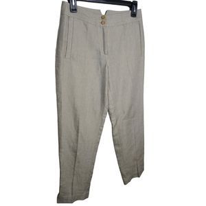 Agnona Women's‎ Tan Pleated Cropped IT 40 US 4 Linen Dress Pants Tan